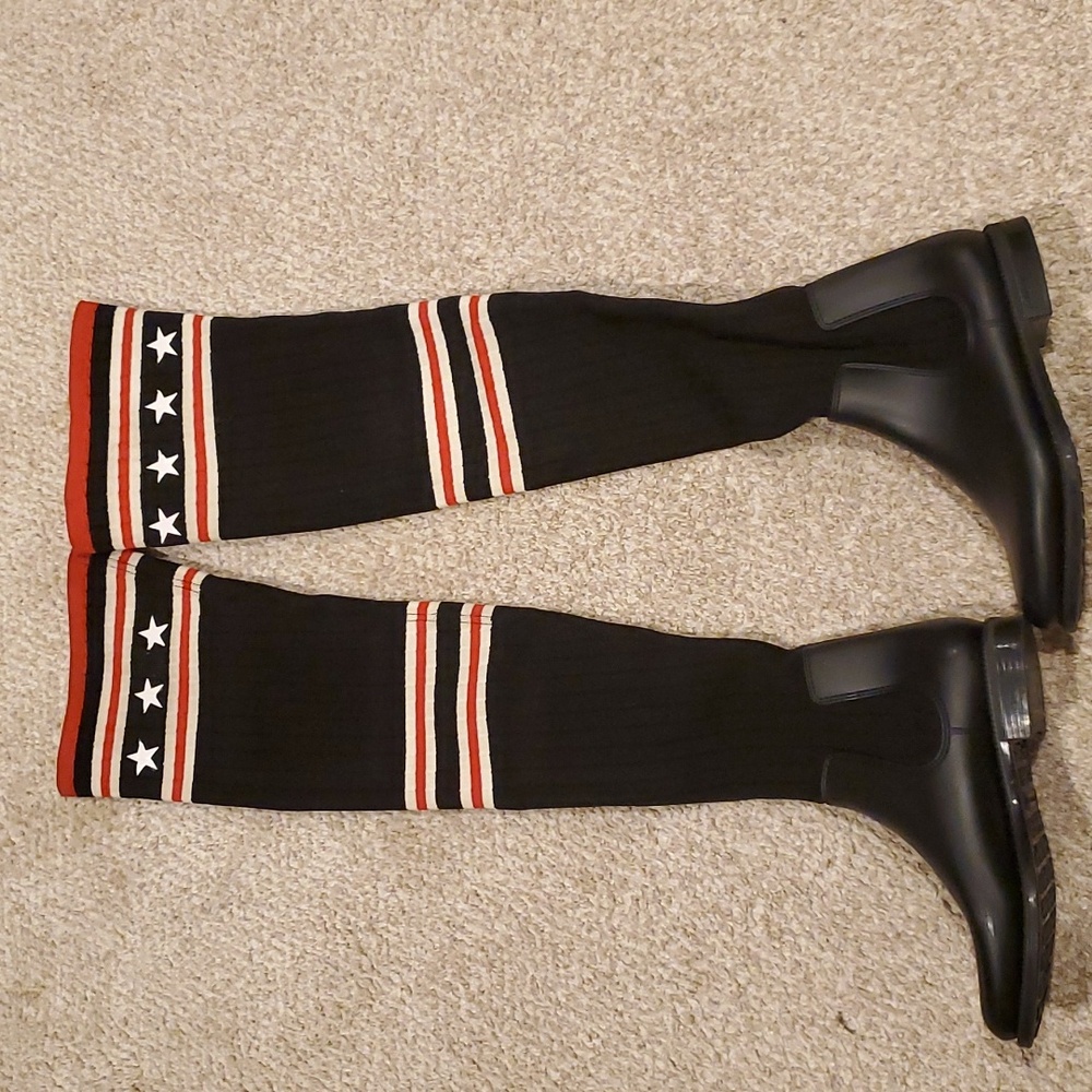 Givenchy Storm OTK Sock Boots Size 37 US 6 Black Red White Botte De Pluie *read*